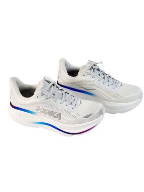 Hoka One One Bondi 9 Women's Size 11B Cosmic Grey White Running Lace Up Sneakers